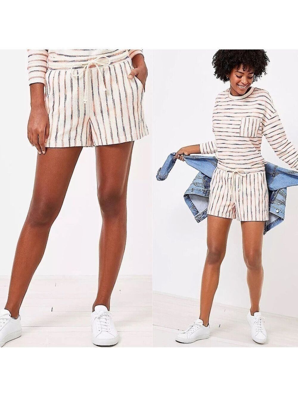 Lou & Grey Neon Striped Terry Shorts